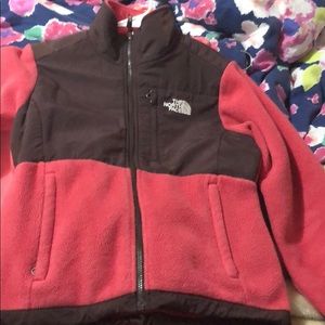 Denali zip up north face pink and brown